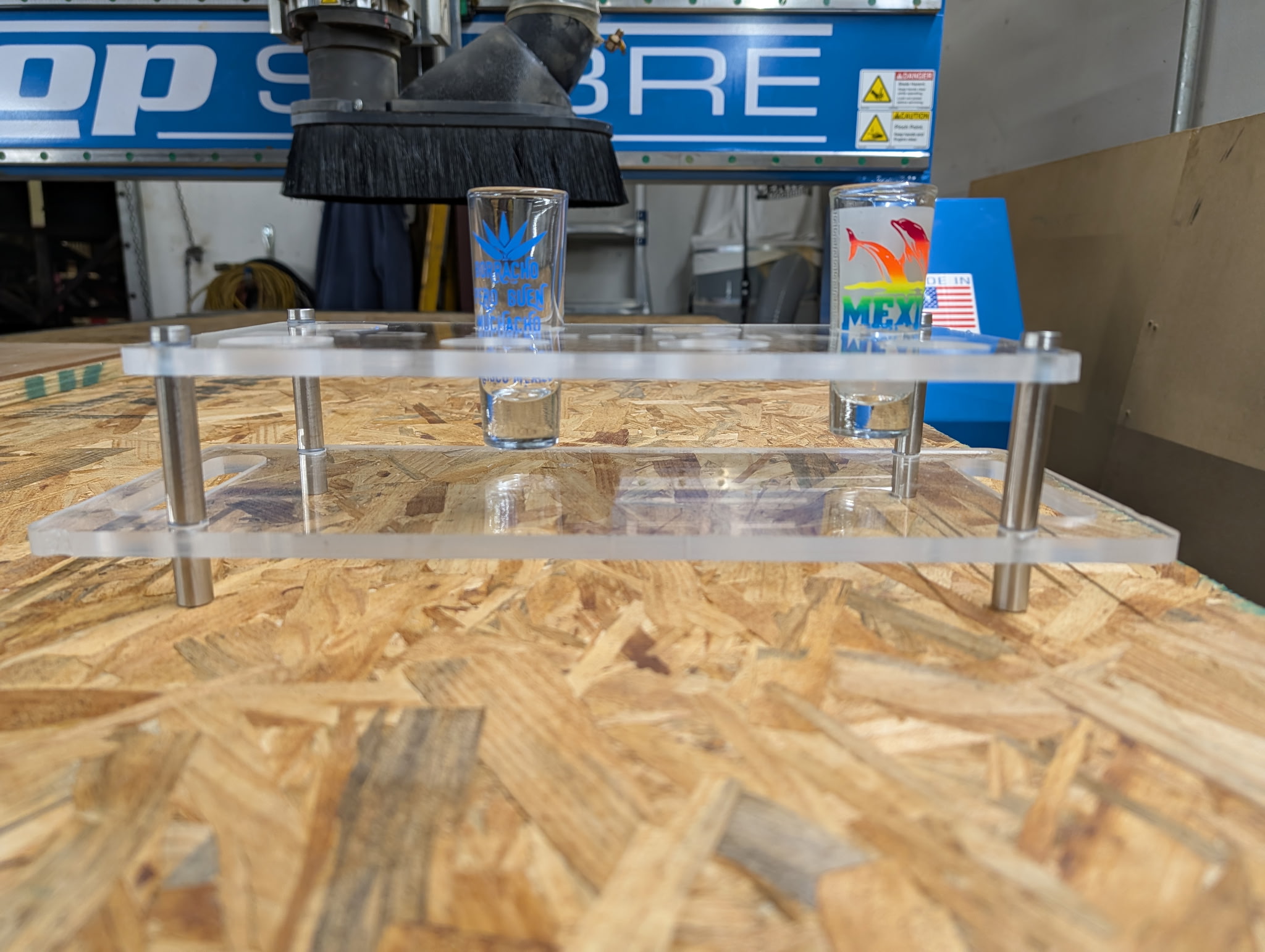 Acrylic flight tray — shop view